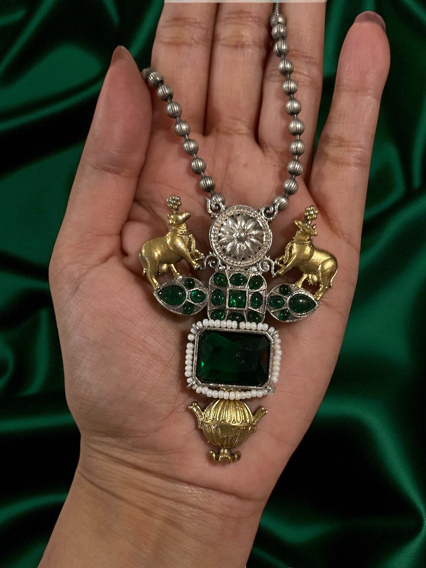 Dual Tone Rohini Long Necklace Set
