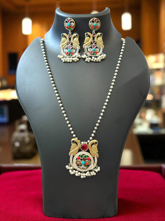 Dual Tone Himani Long Necklace Set