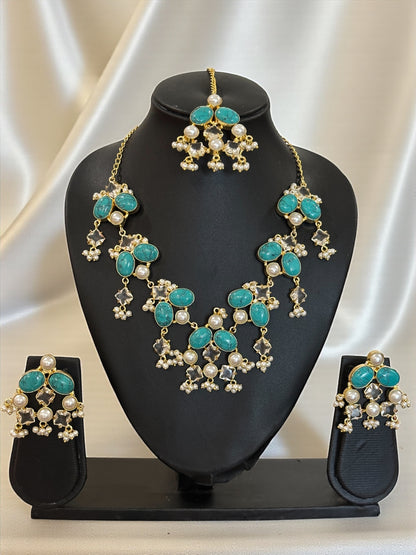 Feroz Statement Necklace Set with Tikka