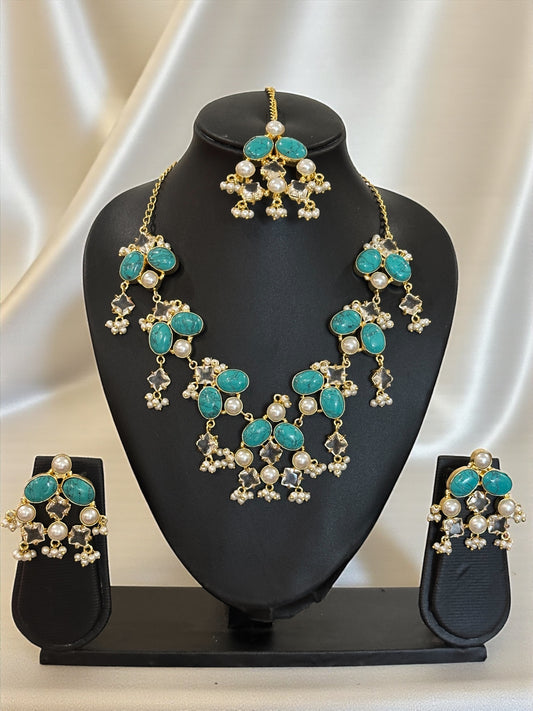 Feroz Statement Necklace Set with Tikka