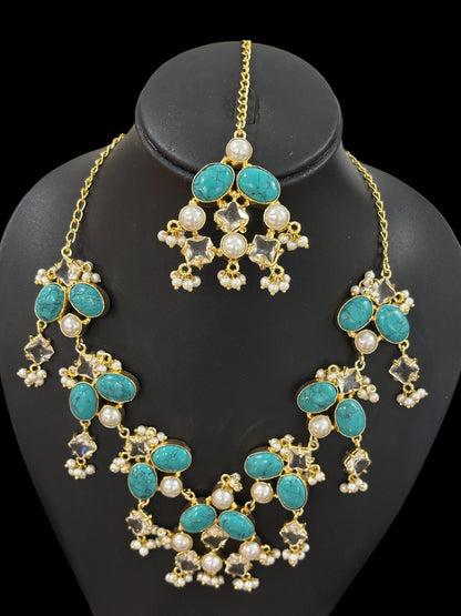 Feroz Statement Necklace Set with Tikka