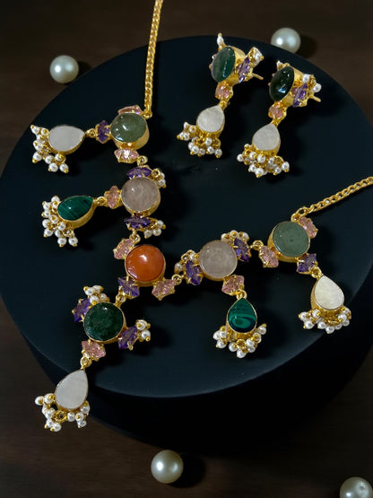 Sunaina Statement Stone Necklace Set