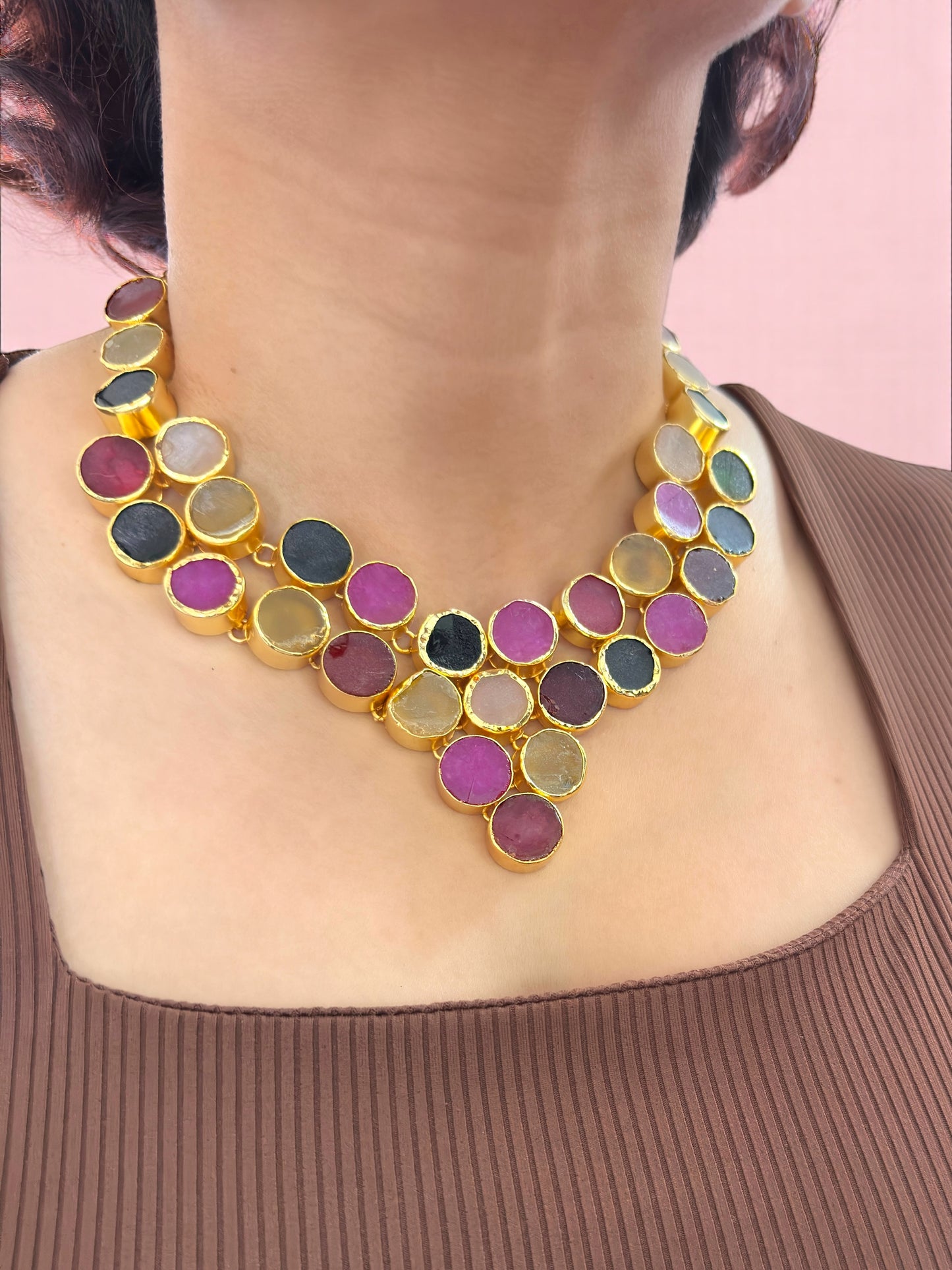 Bulbul Statement Stone Necklace