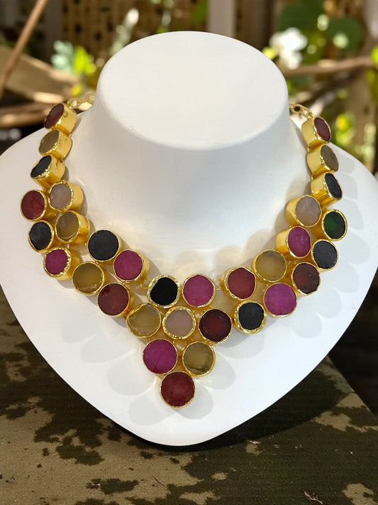 Bulbul Statement Stone Necklace