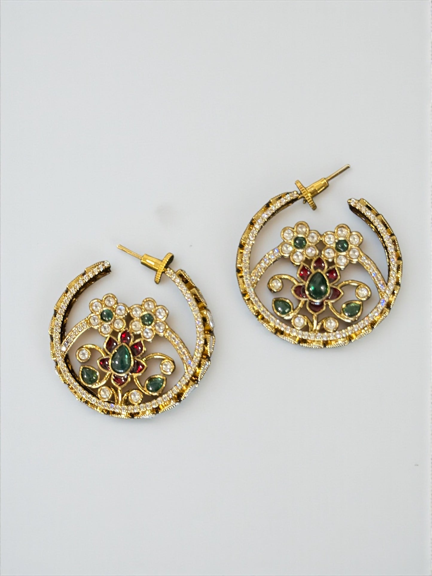 Phulwari Moissanite Hoop Earrings