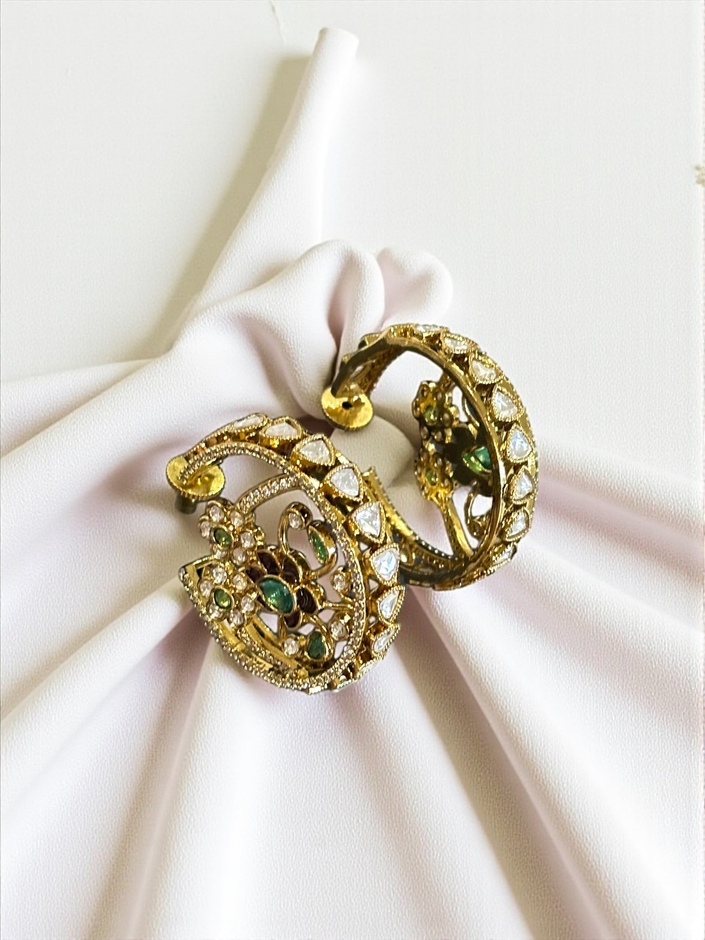 Phulwari Moissanite Hoop Earrings