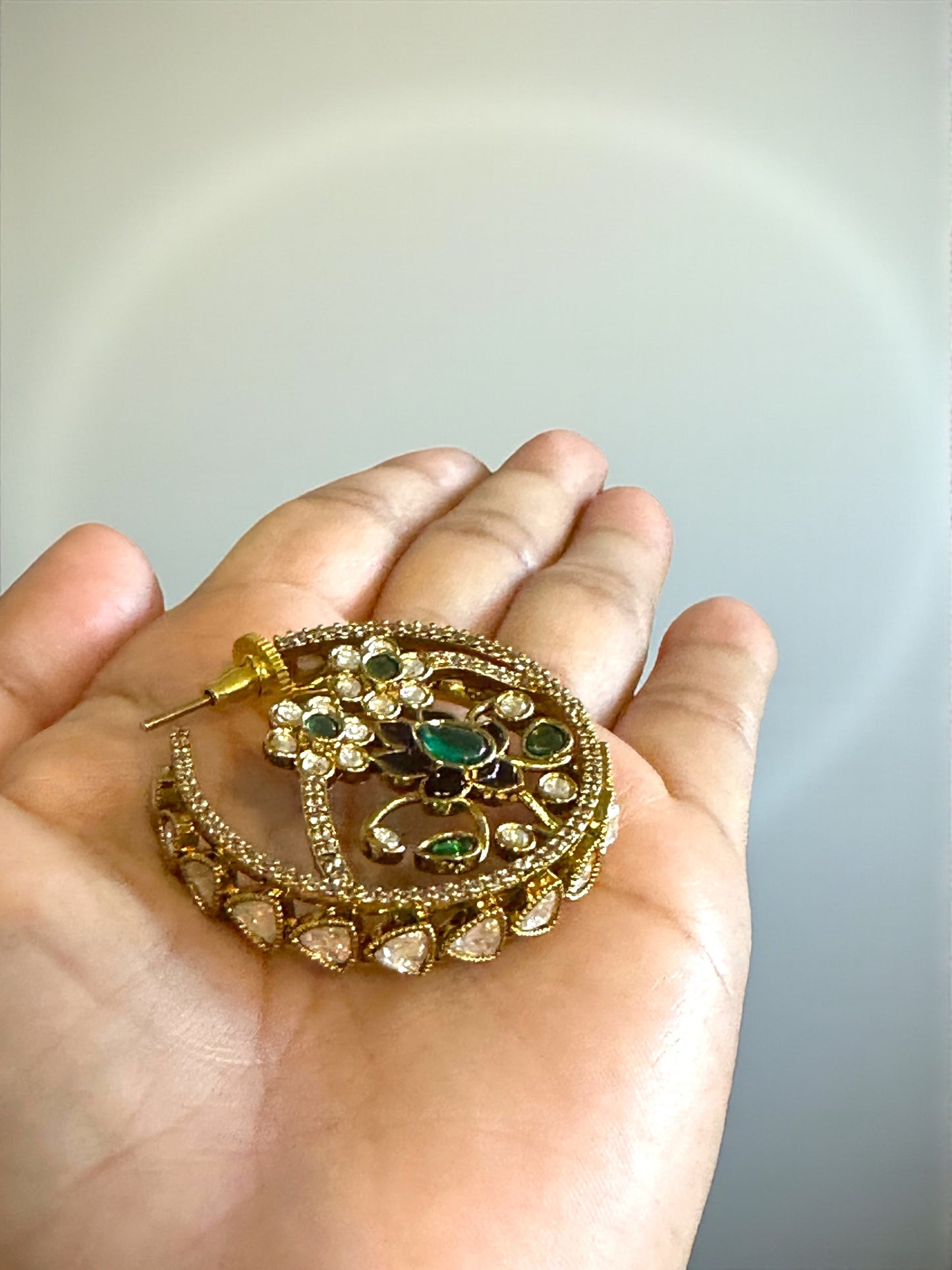 Phulwari Moissanite Hoop Earrings