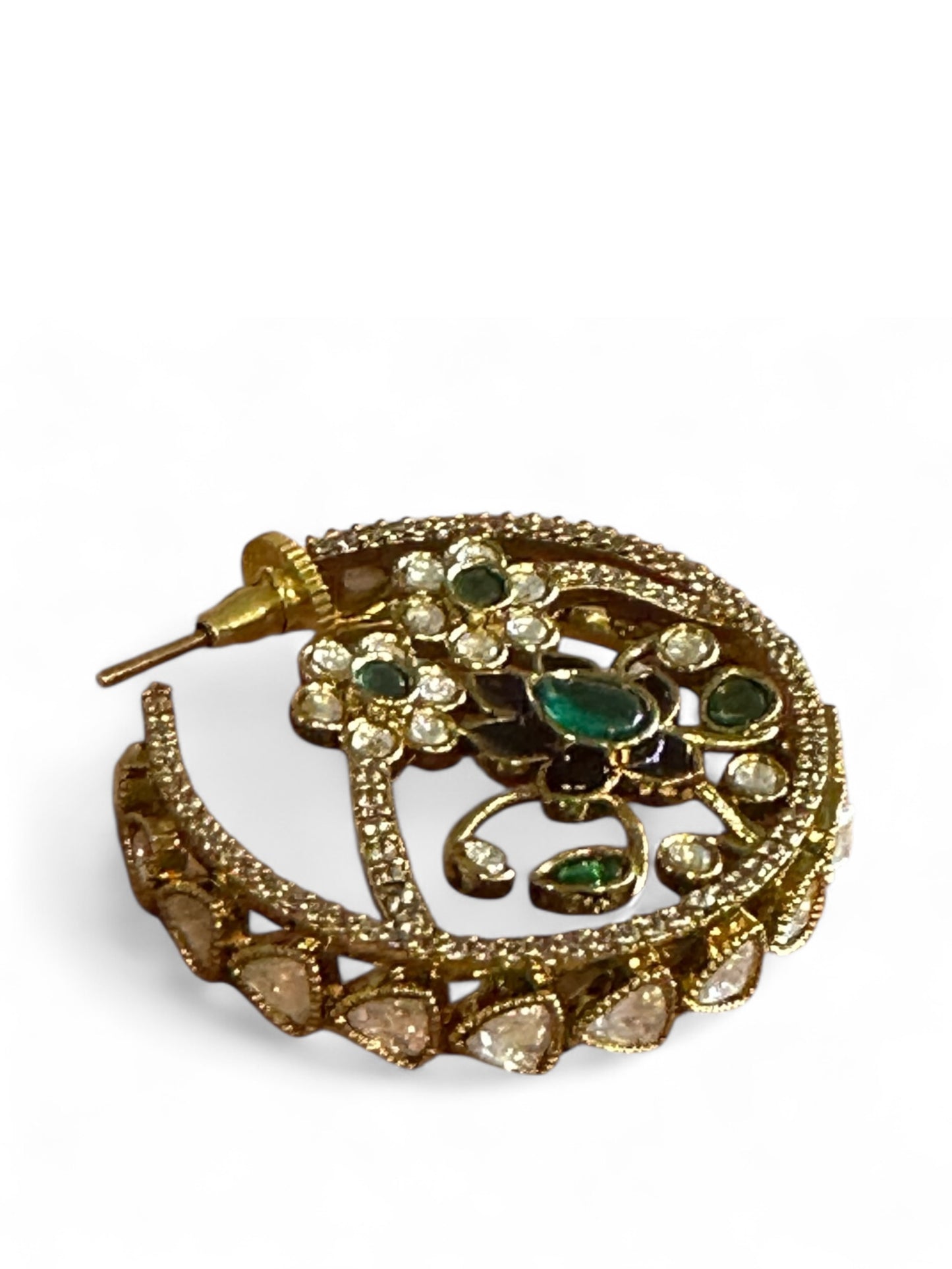 Phulwari Moissanite Hoop Earrings