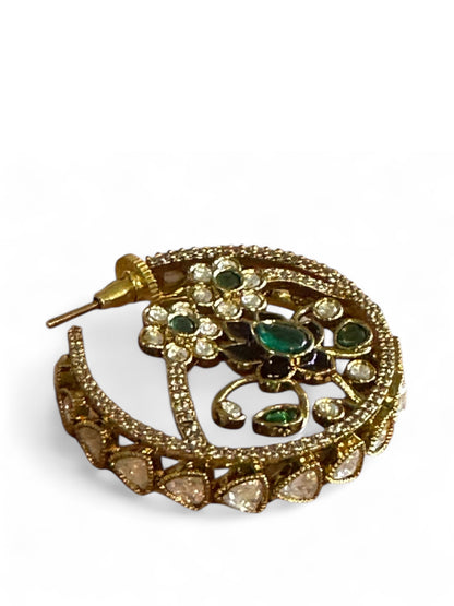 Phulwari Moissanite Hoop Earrings