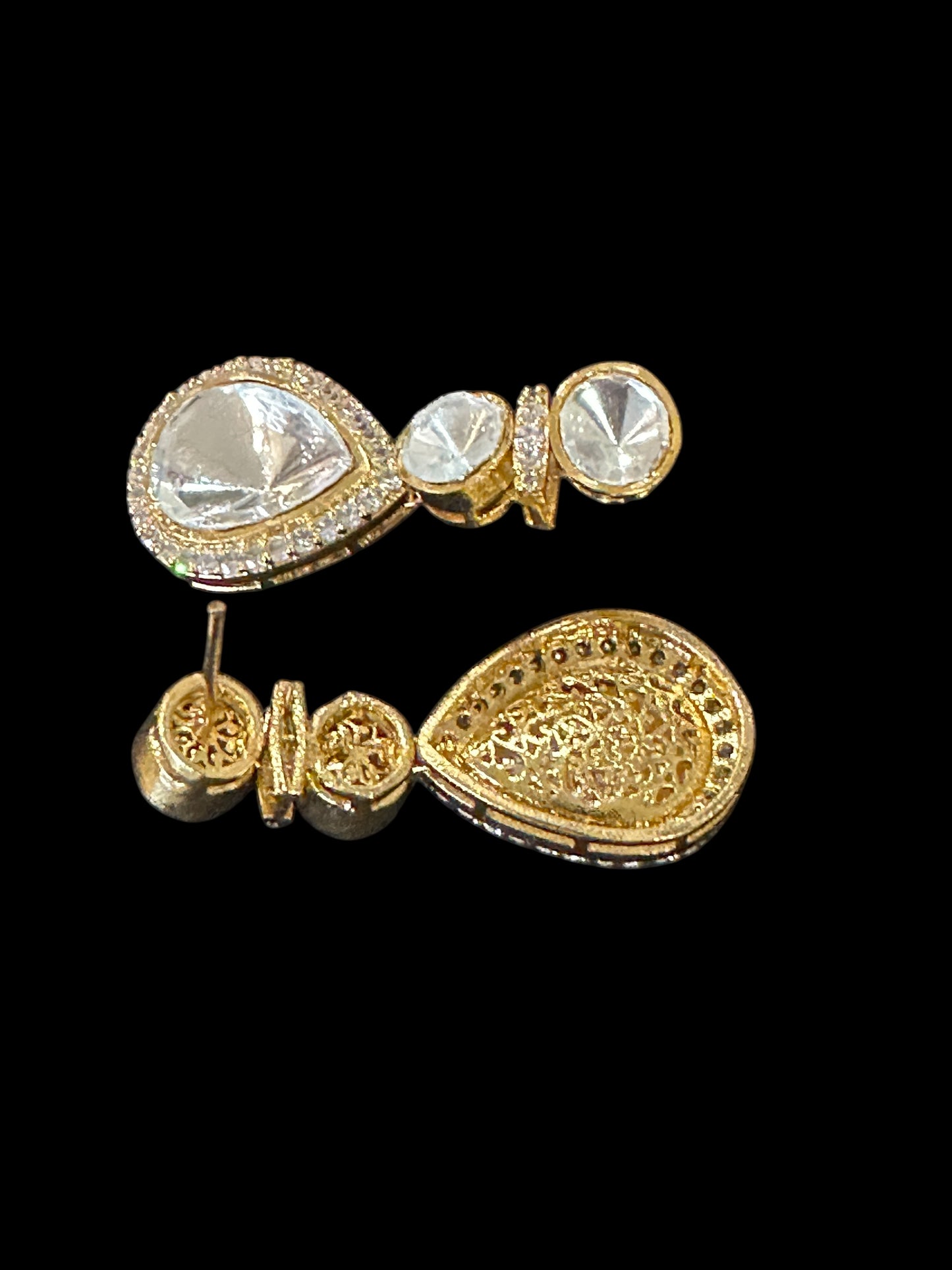 Ira Moissanite Polki Drop Earrings