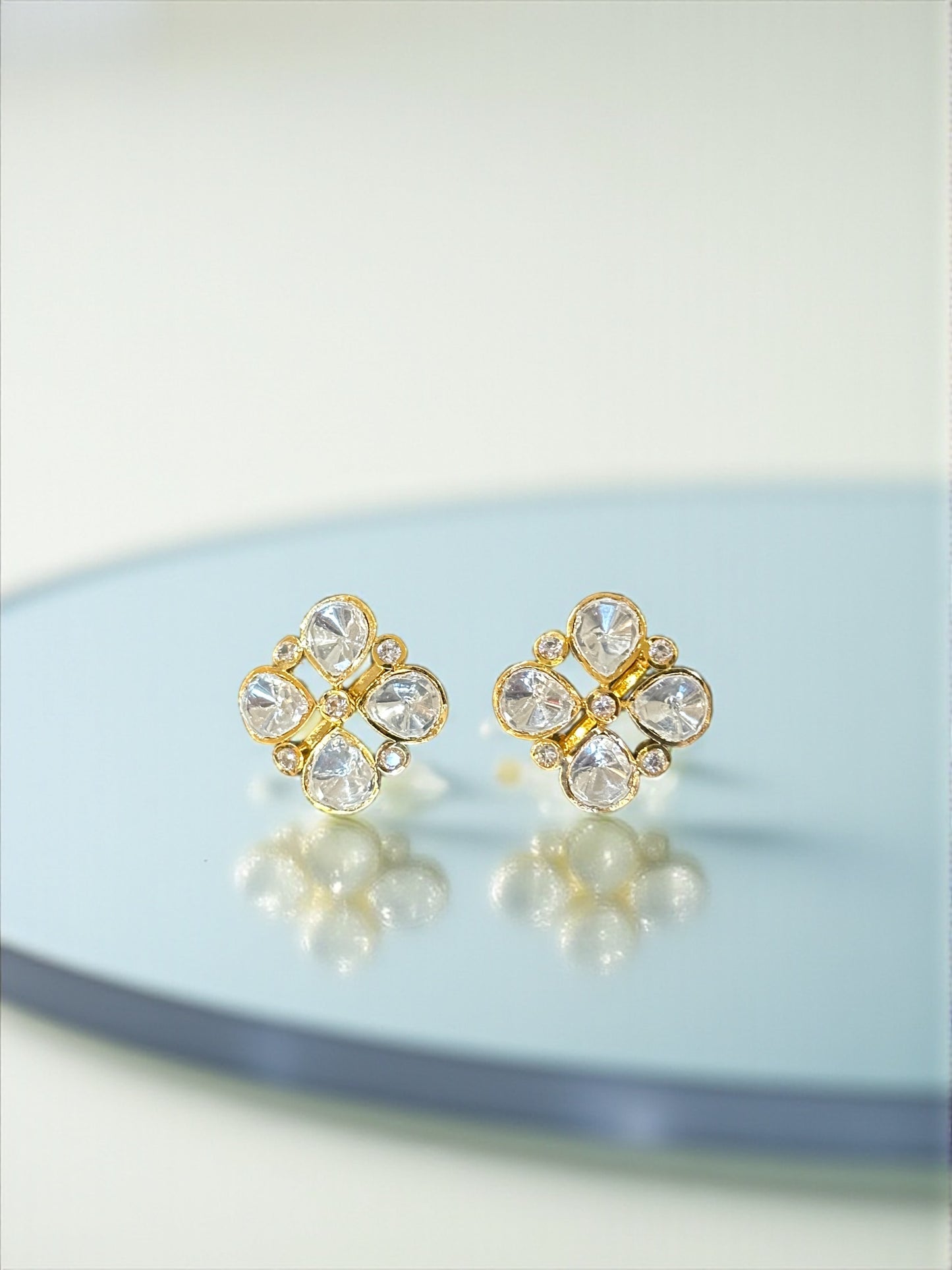 Nimisha Moissanite Polki Studs