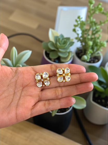 Nimisha Moissanite Polki Studs