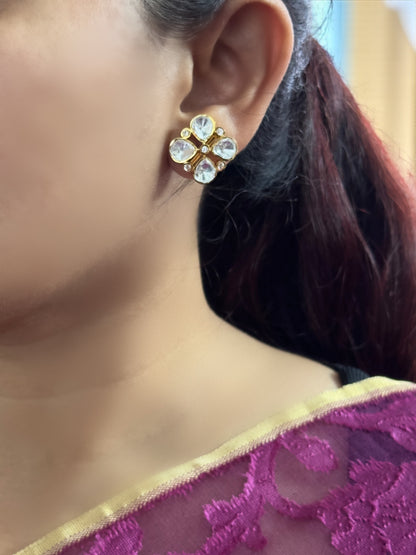 Nimisha Moissanite Polki Studs