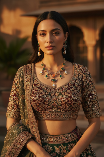 Sunaina Statement Stone Necklace Set