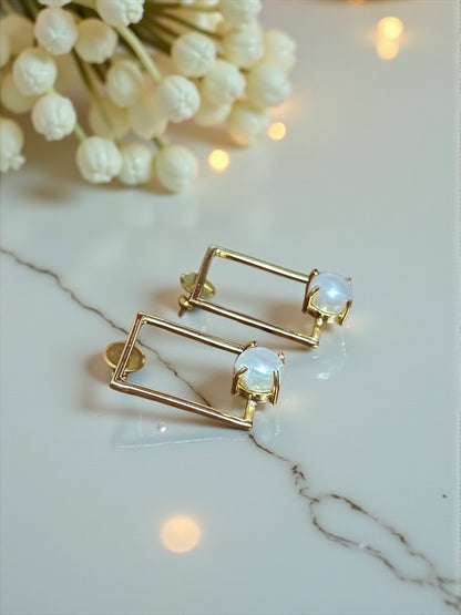 Pihu Rectangle Pearl Studs
