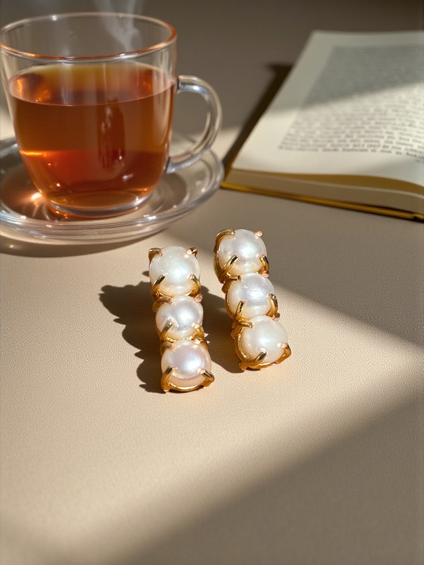 Samara Three Pearl Studs