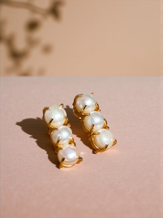 Samara Three Pearl Studs