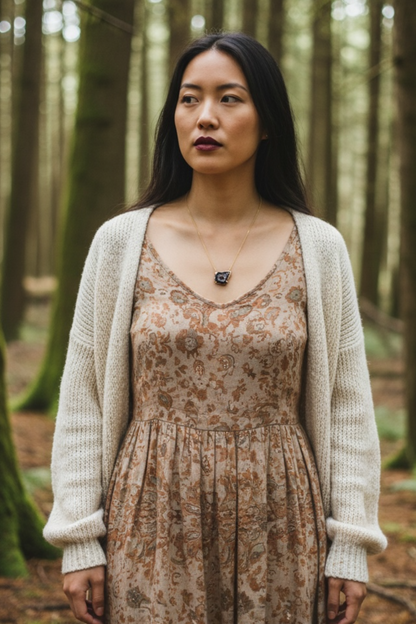 Amora Druzy Agate Slice Necklace