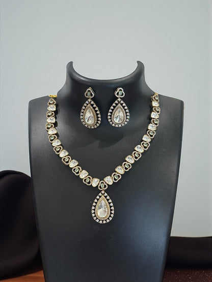 Elan Teardrop Moissanite Necklace Set