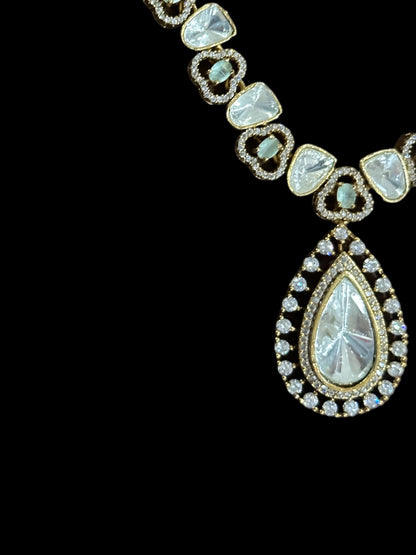 Elan Teardrop Moissanite Necklace Set