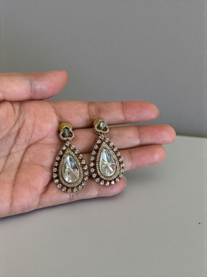 Elan Teardrop Moissanite Necklace Set