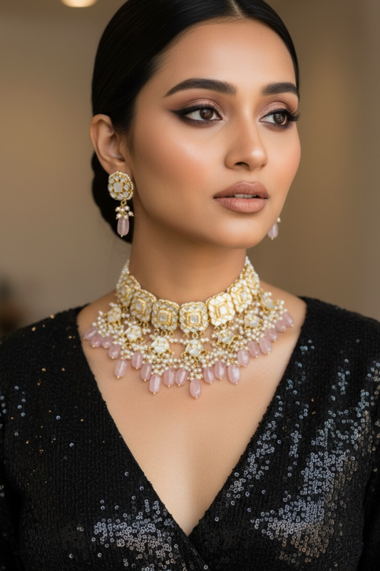 Sea waves MOP Choker Necklace Set