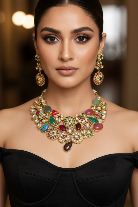 Rangrez Semiprecious Stone Necklace Set