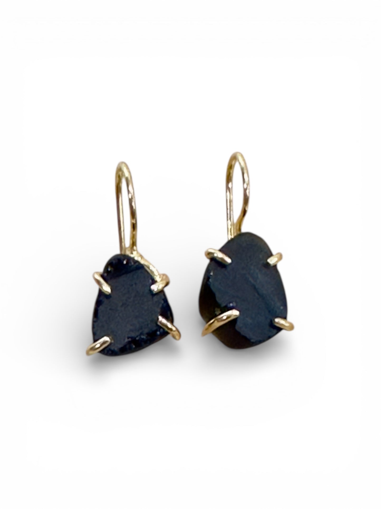 Black Tourmaline Stone Saisha Drop Studs
