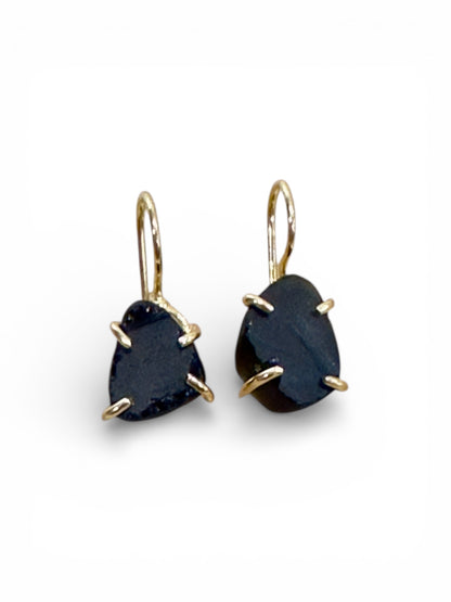 Black Tourmaline Stone Saisha Drop Studs