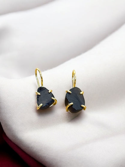 Black Tourmaline Stone Saisha Drop Studs