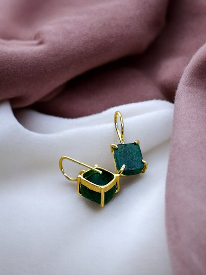 Green Aventurine Stone Saisha Drop Studs