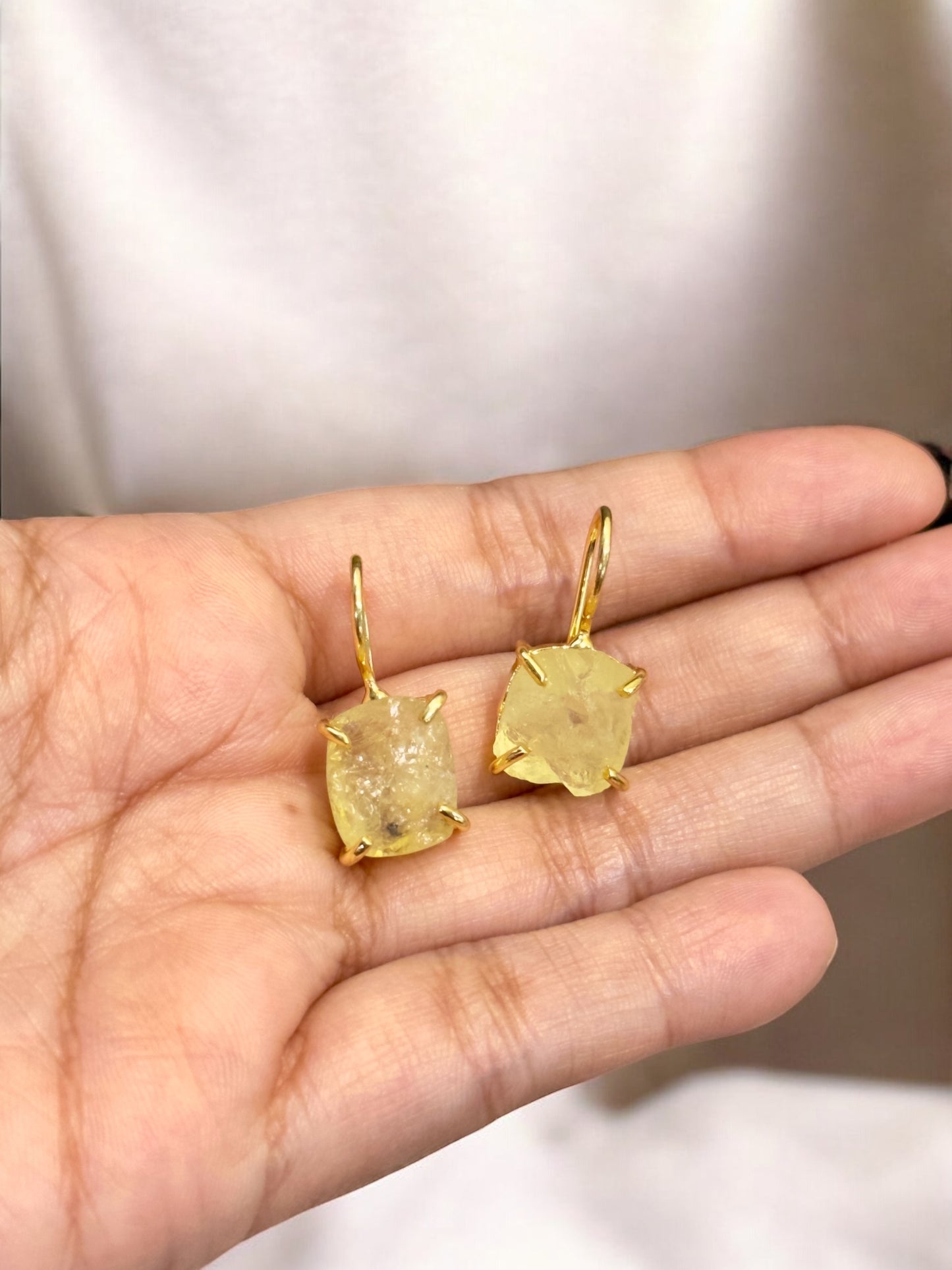 Lemon Quartz Saisha Stone Drop Studs