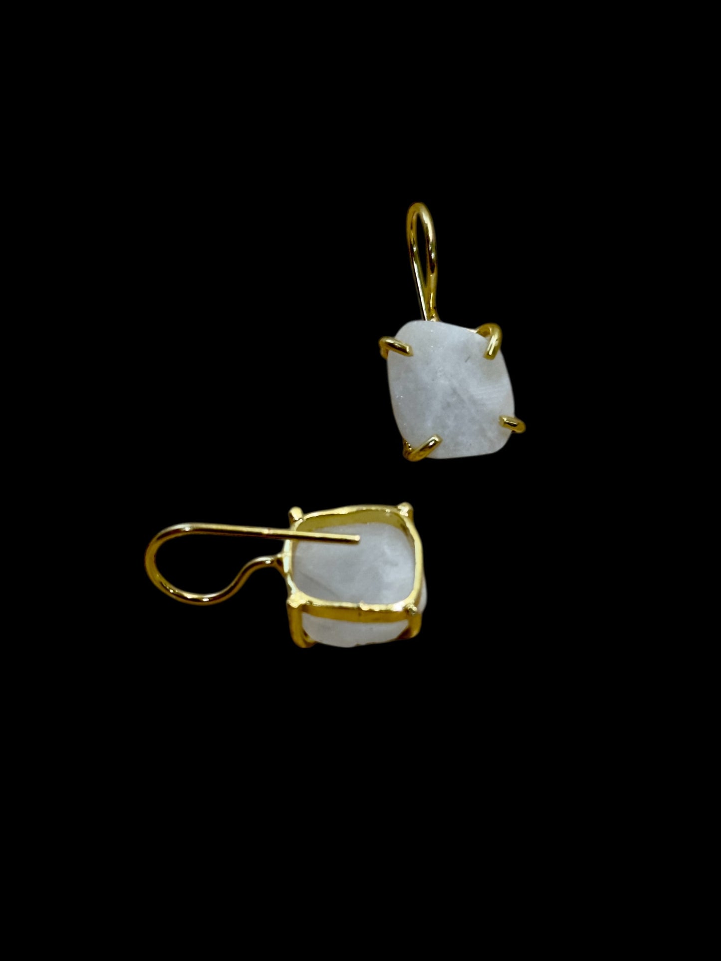 White Moonstone Saisha Stone Drop Studs