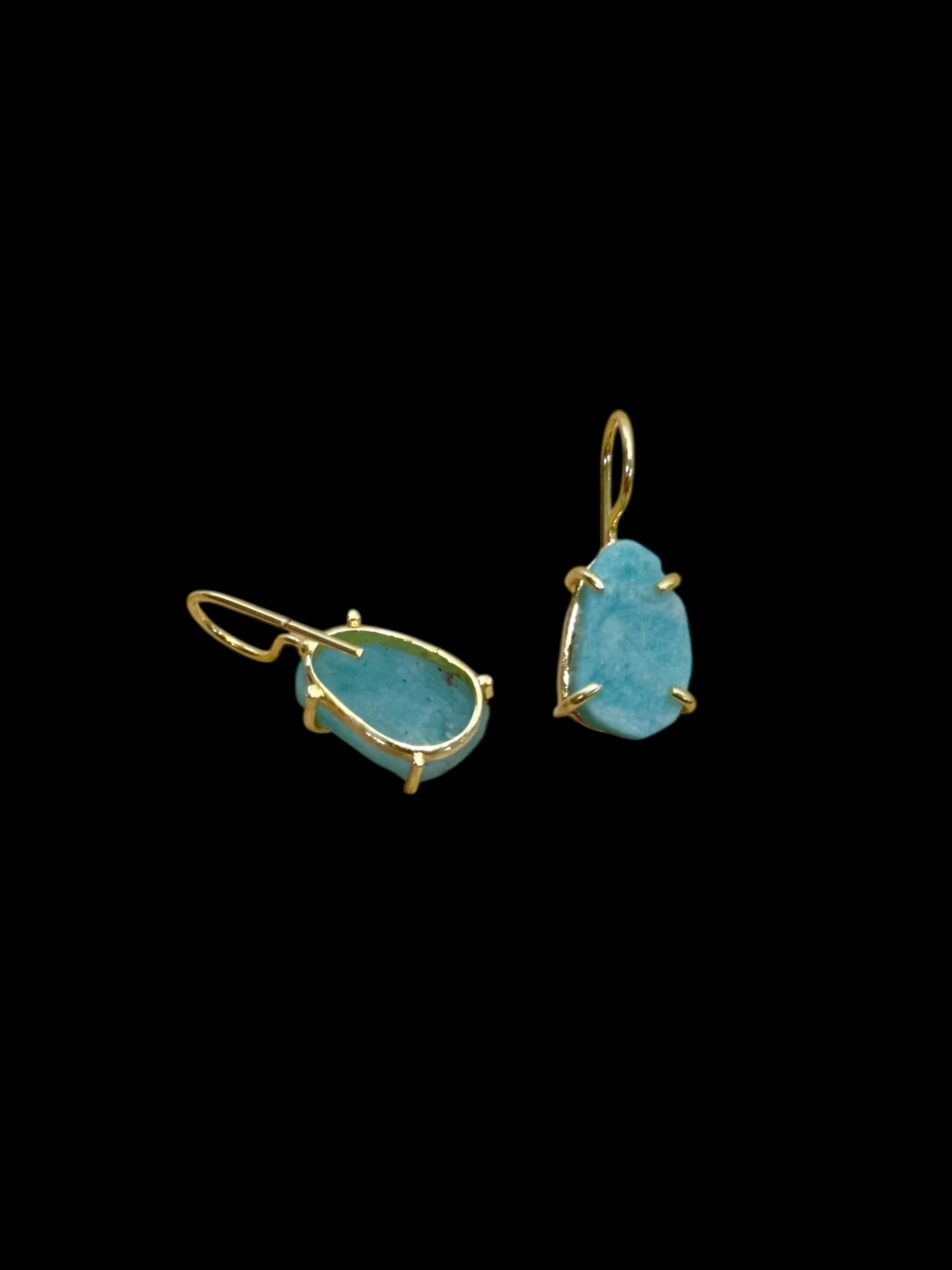 Blue Amazonite Saisha Stone Drop Studs