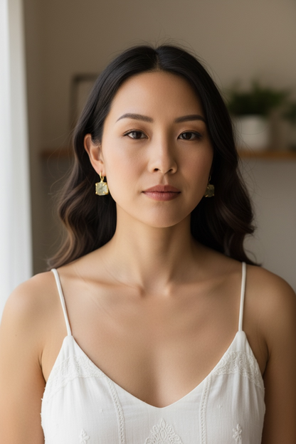 Lemon Quartz Saisha Stone Drop Studs