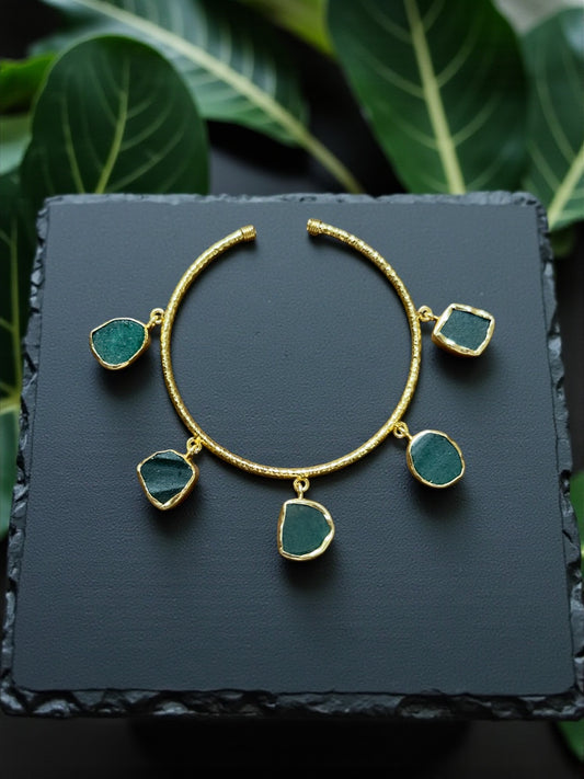 Green Aventurine Charms Bangle