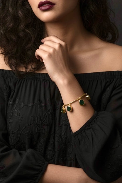 Green Aventurine Charms Bangle