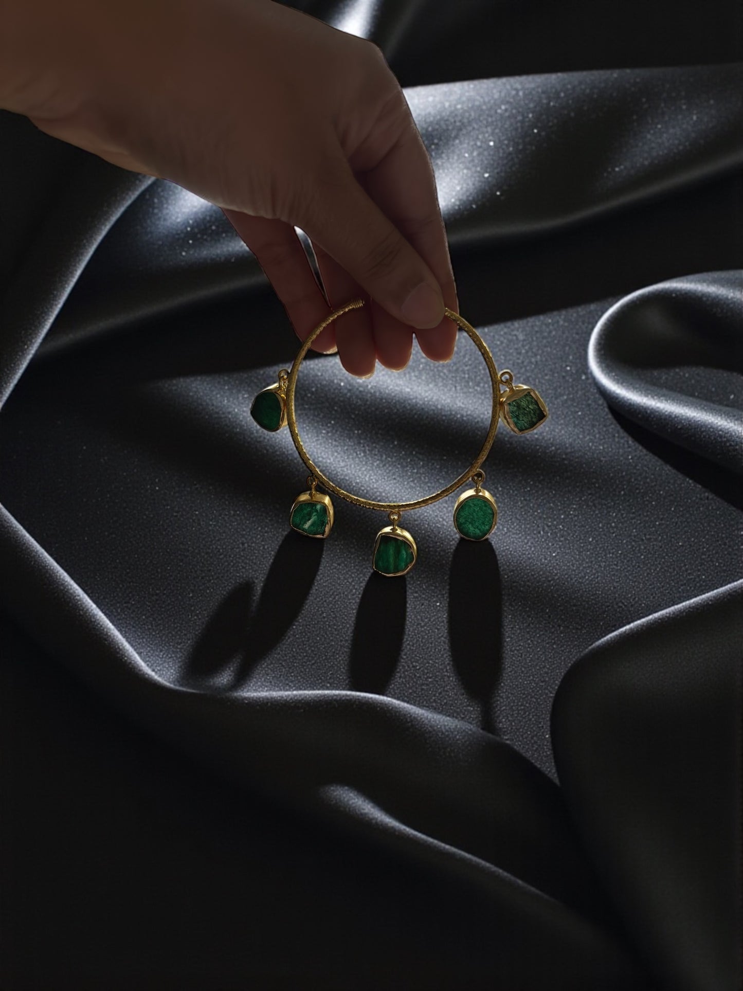 Green Aventurine Charms Bangle