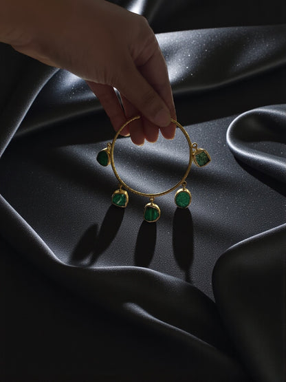 Green Aventurine Charms Bangle