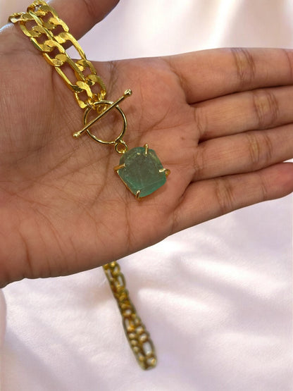 Mono Gemstone Clasp Pendent