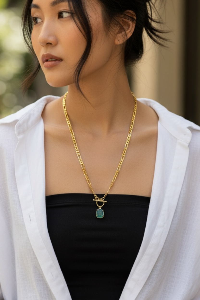 Mono Gemstone Clasp Pendent