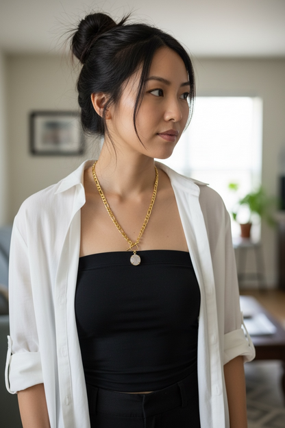 Mono Gemstone Clasp Pendent