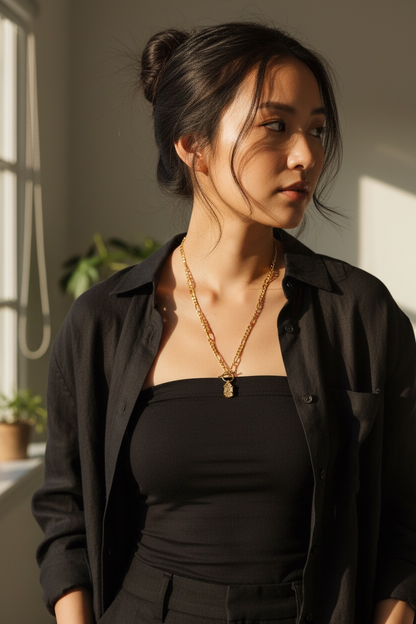 Mono Gemstone Clasp Pendent