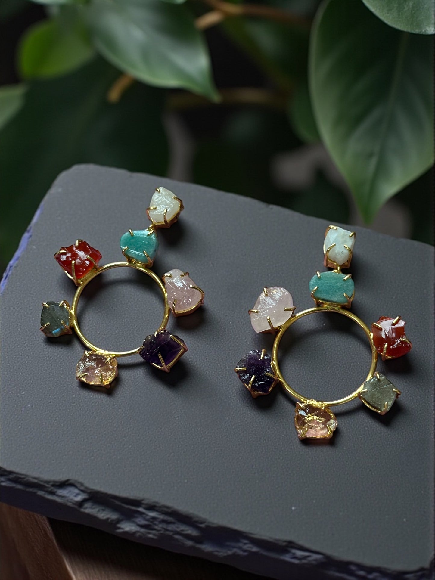 Mutistone Chakra Dangler Earrings