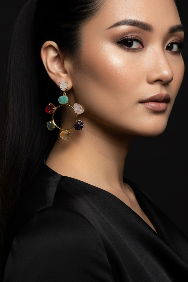 Mutistone Chakra Dangler Earrings