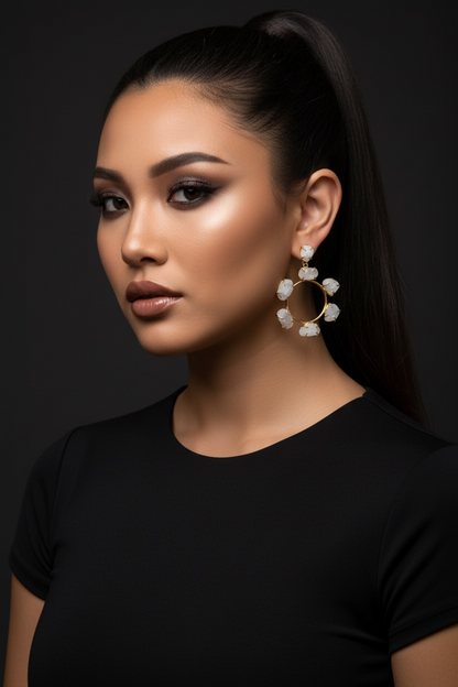 White Moonstone Chakra Dangler Earrings