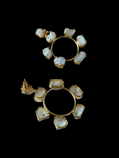 White Moonstone Chakra Dangler Earrings