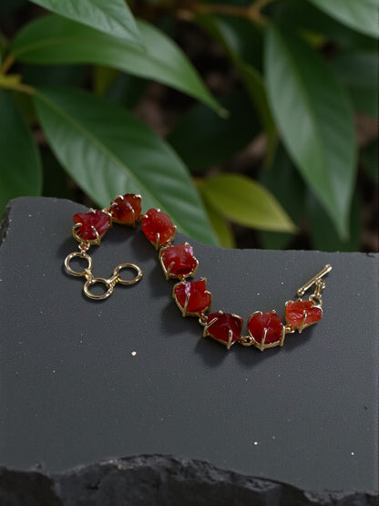 Dark Orange Carnelion Stone Saisha Bracelet