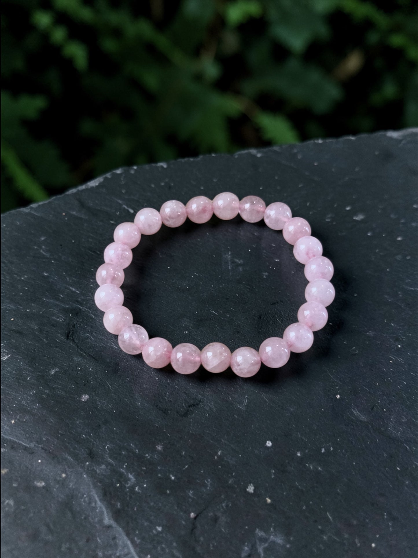 Pink Rose Quartz Beaded Bracelet