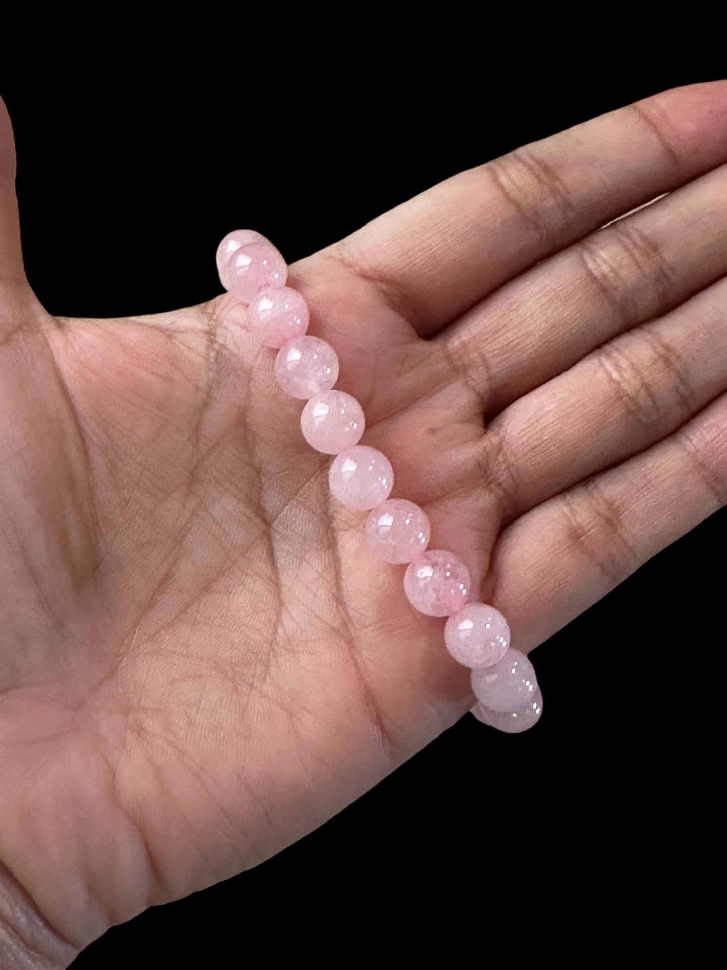 Pink Rose Quartz Beaded Bracelet
